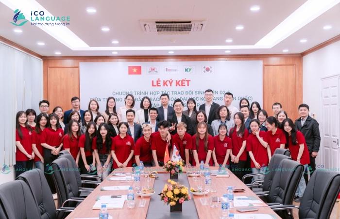Lễ ký kết chương trình hợp tác trao đổi sinh viên D2-6 giữa Cao đẳng Bách Khoa với Đại học Konyang và tập đoàn ICOgroup