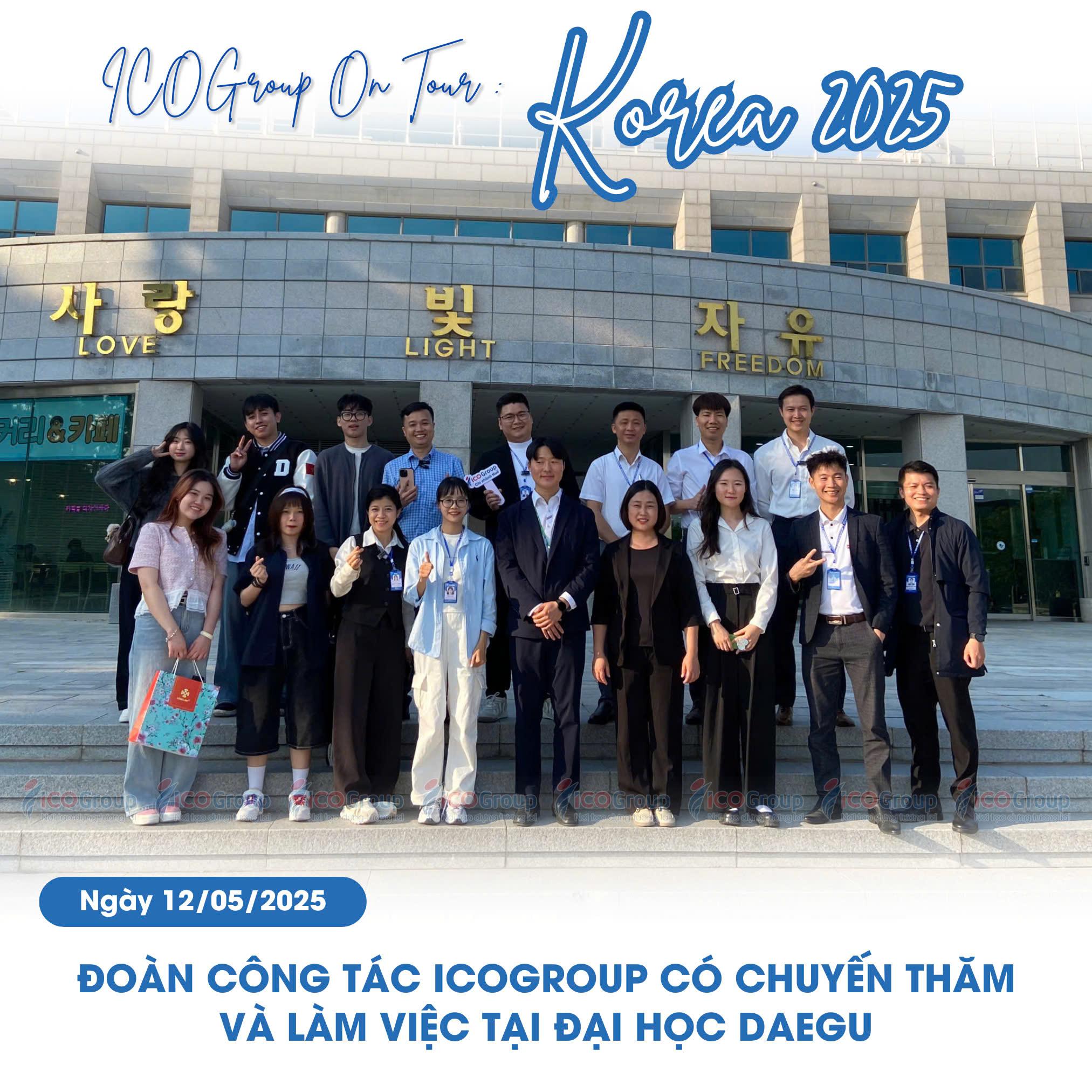 ICOGroup thăm và làm việc tại Đại học Daegu trong chuyến công tác Hàn Quốc tháng 5/2025